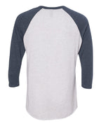 Next Level 6051, T-Shirts - Premium, Indigo Sleeves/ Heather White Body