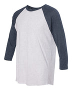Next Level 6051, T-Shirts - Premium, Indigo Sleeves/ Heather White Body