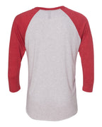 Next Level 6051, T-Shirts - Premium, Vintage Red Sleeves/ Heather White Body
