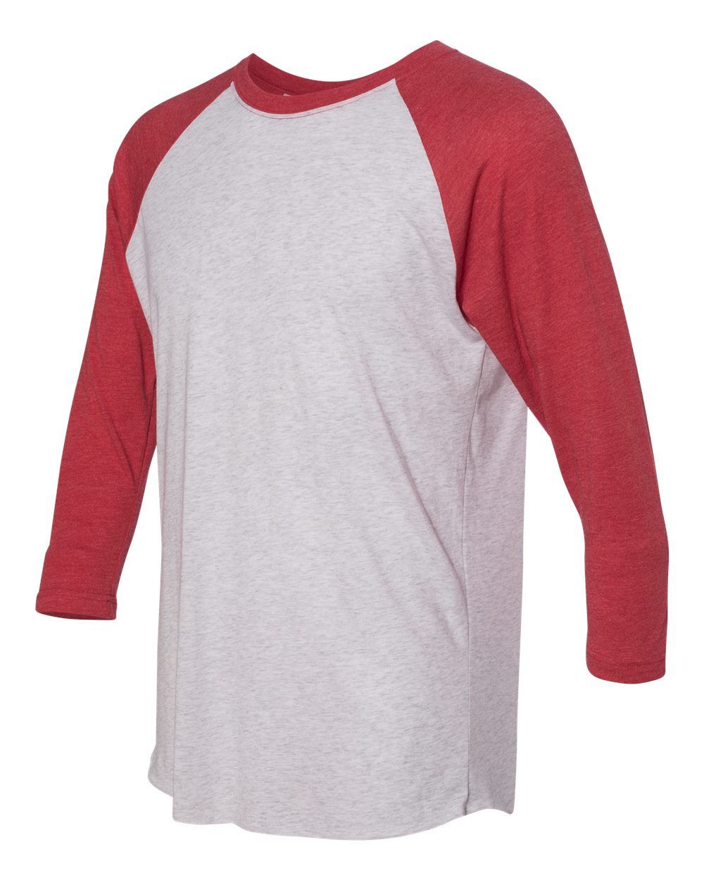 Next Level 6051, T-Shirts - Premium, Vintage Red Sleeves/ Heather White Body
