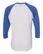Next Level 6051, T-Shirts - Premium, Vintage Royal Sleeves/ Heather White Body