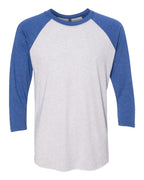 Next Level 6051, T-Shirts - Premium, Vintage Royal Sleeves/ Heather White Body