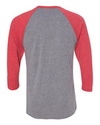 Next Level 6051, T-Shirts - Premium, Vintage Red Sleeves/ Premium Heather Body