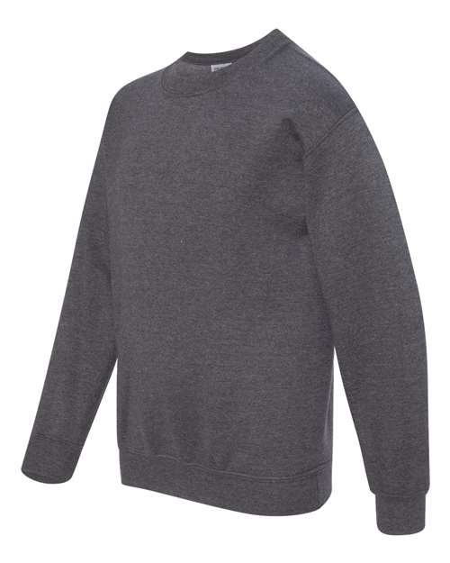 Gildan 18000B, Youth Heavy Blend Crewneck Sweatshirt, Dark Heather