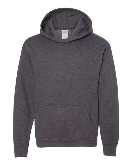 Gildan 557, 18500b Youth Heavy Blend Hooded Sweatshirt, Dark Heather