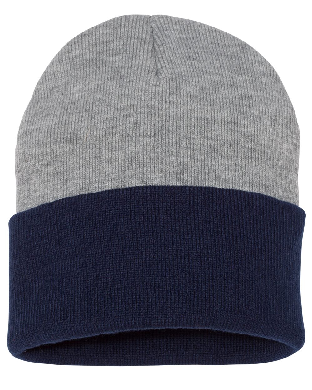Sportsman SP12T, 4658 12" Color Blocked Cuffed Beanie, Black/ Heather