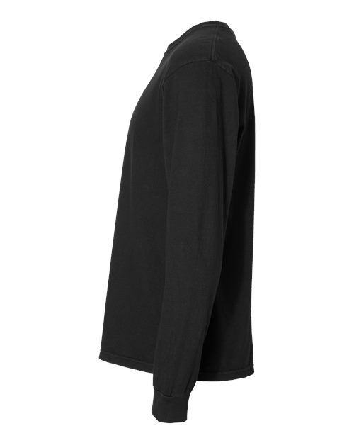 Comfort Colors 6014, Unisex Garment-dyed Heavyweight Long Sleeve T-shirt, Black