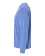 Comfort Colors 6014, Unisex Garment-dyed Heavyweight Long Sleeve T-shirt, Flo Blue
