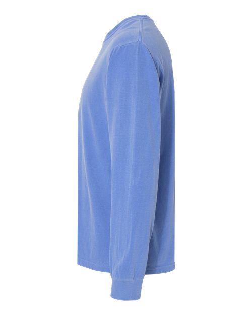 Comfort Colors 6014, Unisex Garment-dyed Heavyweight Long Sleeve T-shirt, Flo Blue
