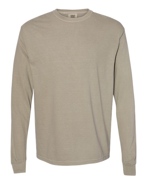 Comfort Colors 6014, Unisex Garment-dyed Heavyweight Long Sleeve T-shirt, Sandstone