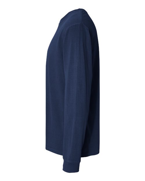 Comfort Colors 6014, Unisex Garment-dyed Heavyweight Long Sleeve T-shirt, True Navy