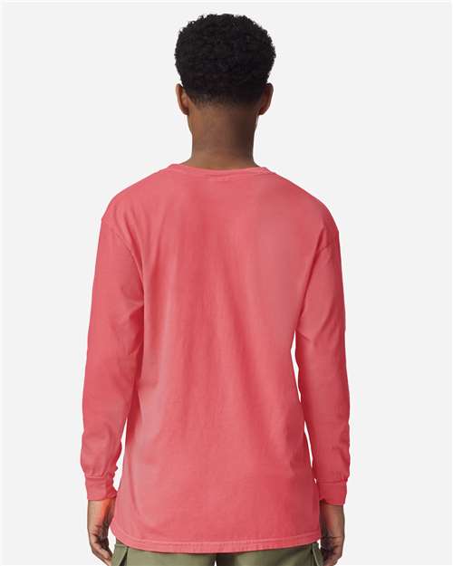 Comfort Colors 6014, Unisex Garment-dyed Heavyweight Long Sleeve T-shirt, Watermelon