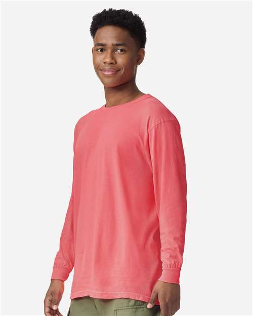 Comfort Colors 6014, Unisex Garment-dyed Heavyweight Long Sleeve T-shirt, Watermelon