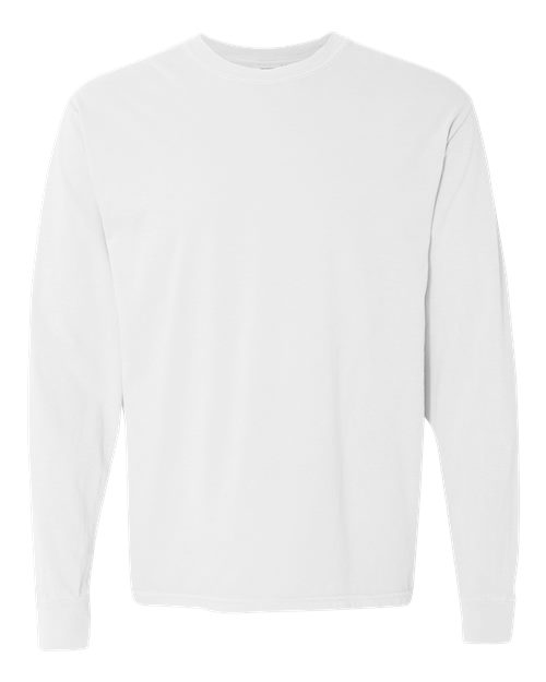 Comfort Colors 6014, Unisex Garment-dyed Heavyweight Long Sleeve T-shirt, White