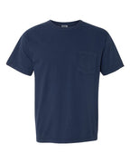 Comfort Colors 6030, Unisex Garment-dyed Heavyweight Pocket T-shirt, True Navy