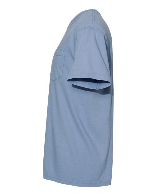 Comfort Colors 6030, Unisex Garment-dyed Heavyweight Pocket T-shirt, Washed Denim