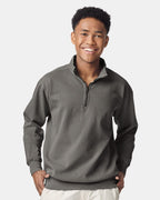 Comfort Colors 1580, Unisex Garment-dyed Quarter-zip Sweatshirt, Blue Jean