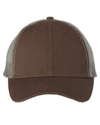 Valucap 482, Bio-washed Trucker Cap, Dark Green/ Gold