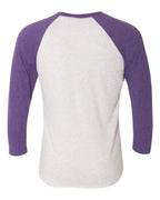 Next Level 6051, T-Shirts - Premium, Purple Rush Sleeves/ Heather White Body