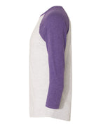 Next Level 6051, T-Shirts - Premium, Purple Rush Sleeves/ Heather White Body