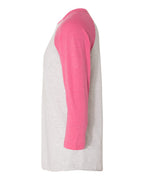 Next Level 6051, T-Shirts - Premium, Vintage Pink Sleeves/ Heather White Body