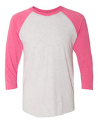 Next Level 6051, T-Shirts - Premium, Vintage Pink Sleeves/ Heather White Body