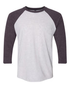 Next Level 6051, T-Shirts - Premium, Vintage Purple Sleeves/ Heather White Body