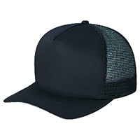Polycotton / Polyester Mesh 5050M, Ajm 5 Panel Traditional (mesh Back), Black