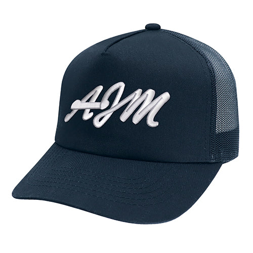 Polycotton / Polyester Mesh 5050M, Ajm 5 Panel Traditional (mesh Back), Black