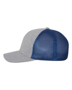 Flexfit 6311, 4303 Mélange Trucker Cap, Heather Grey/ Royal