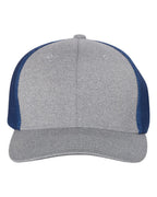 Flexfit 6311, 4303 Mélange Trucker Cap, Heather Grey/ Royal