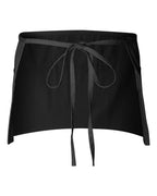 Q-Tees Q2115, Waist Apron With Pockets, Black