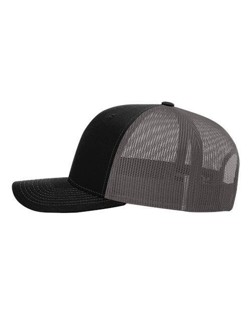 Richardson 112, Snapback Trucker Cap, Black/ Charcoal