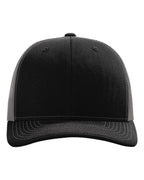 Richardson 112, Snapback Trucker Cap, Black/ Charcoal