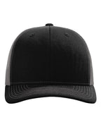 Richardson 112, Snapback Trucker Cap, Black/ Charcoal
