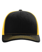 Richardson 112, Snapback Trucker Cap, Black/ Gold