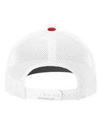 Richardson 112, Snapback Trucker Cap, Black/ White/ Red
