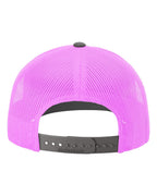 Richardson 112, Snapback Trucker Cap, Charcoal/ Neon Pink