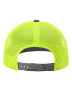 Richardson 112, Snapback Trucker Cap, Charcoal/ Neon Yellow