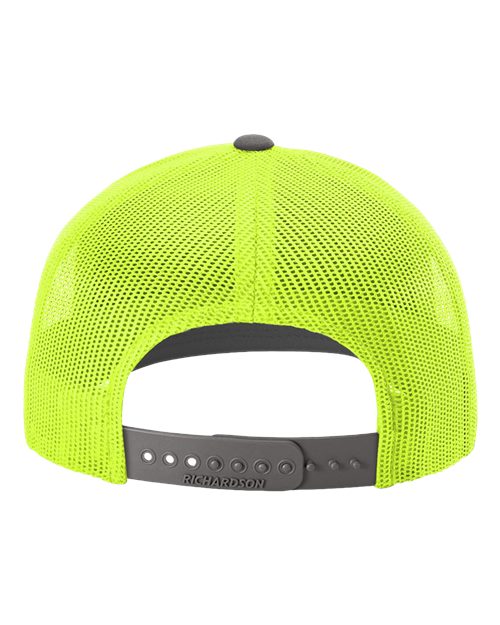 Richardson 112, Snapback Trucker Cap, Charcoal/ Neon Yellow