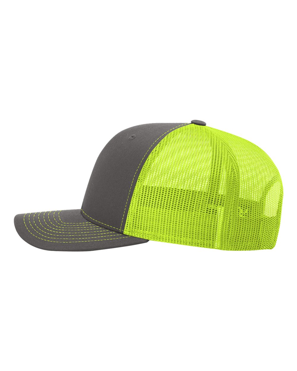 Richardson 112, Snapback Trucker Cap, Charcoal/ Neon Yellow