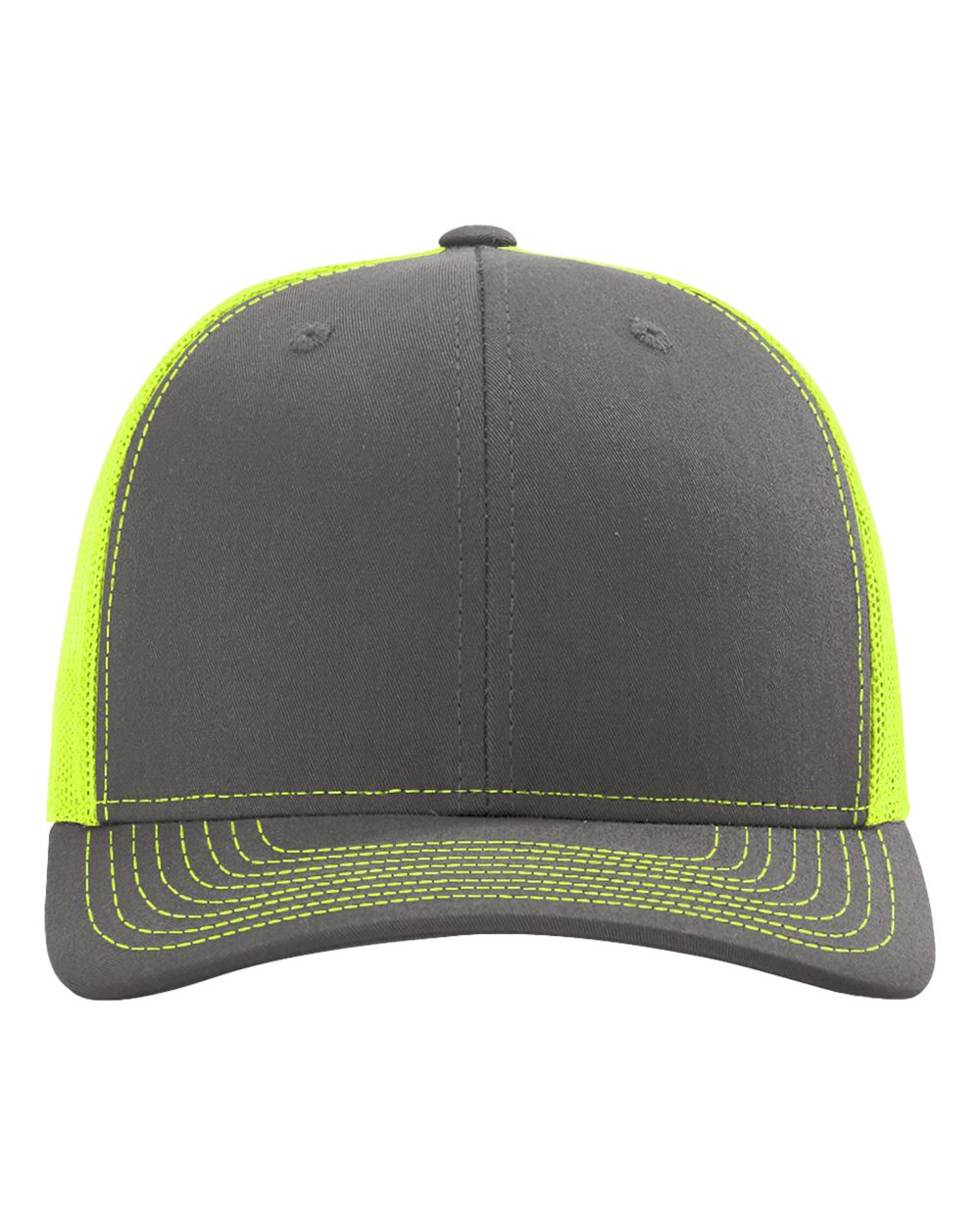Richardson 112, Snapback Trucker Cap, Charcoal/ Neon Yellow