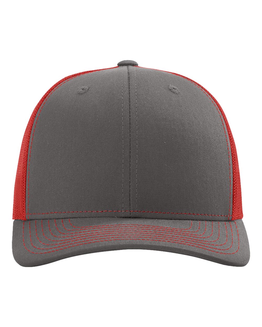 Richardson 112, Snapback Trucker Cap, Charcoal/ Red