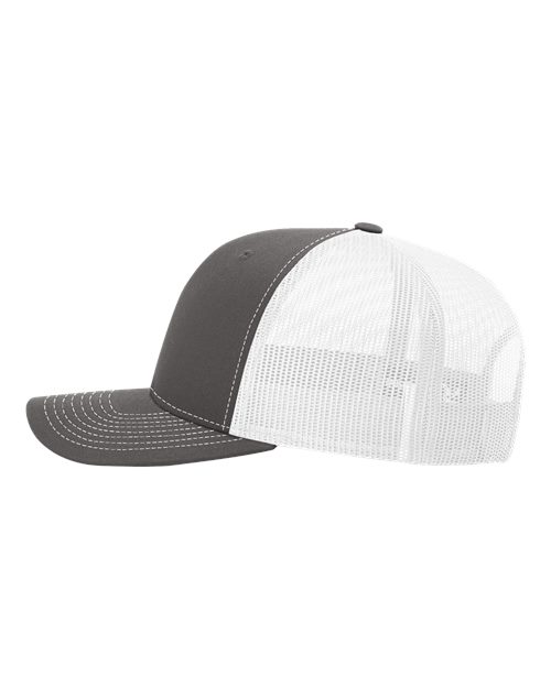 Richardson 112, Snapback Trucker Cap, Charcoal/ White
