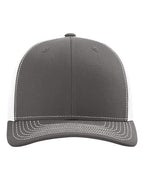 Richardson 112, Snapback Trucker Cap, Charcoal/ White