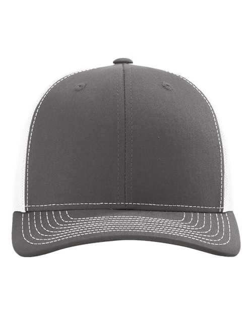 Richardson 112, Snapback Trucker Cap, Charcoal/ White