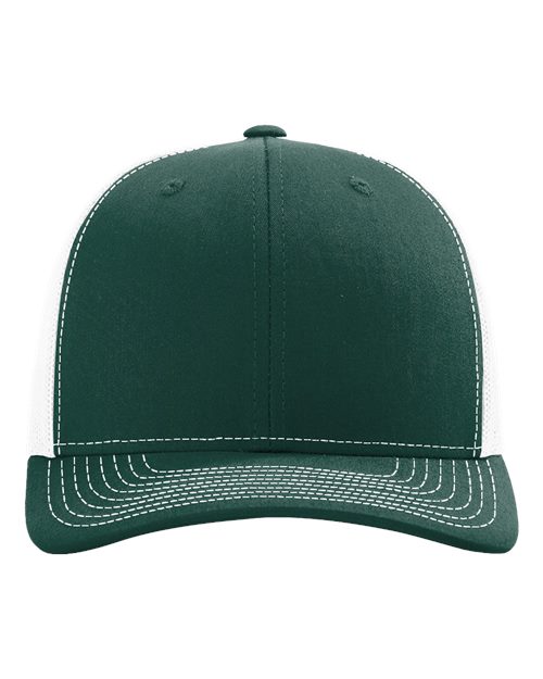 Richardson 112, Snapback Trucker Cap, Dark Green/ White