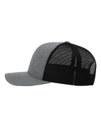 Richardson 112, Snapback Trucker Cap, Heather Grey/ Black