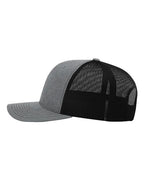 Richardson 112, Snapback Trucker Cap, Heather Grey/ Black