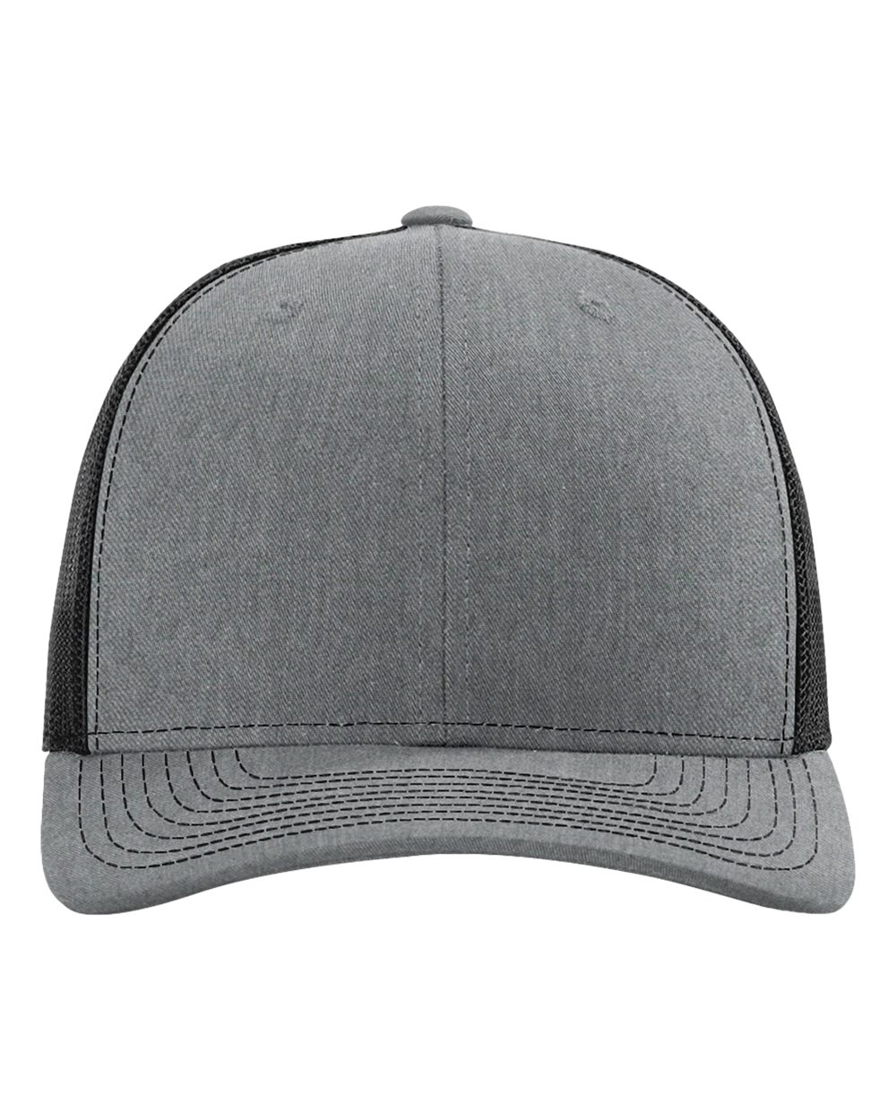 Richardson 112, Snapback Trucker Cap, Heather Grey/ Black